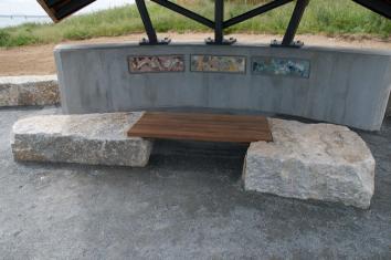 Spectacle Island Shade Shelter and Benches, by David Phillips and Charles Jones